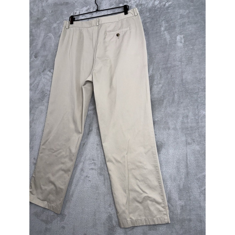 LL Bean Pants Women 14 Beige Khaki Original Fit Tapered Pleated Career‎ Casual - Picture 13 of 13